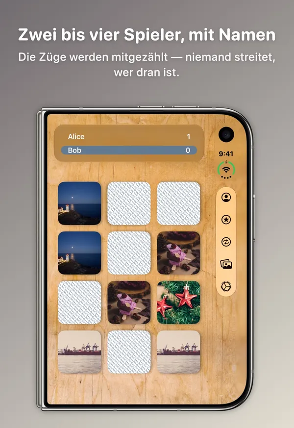 Zwei bis vier Spieler, mit Namen