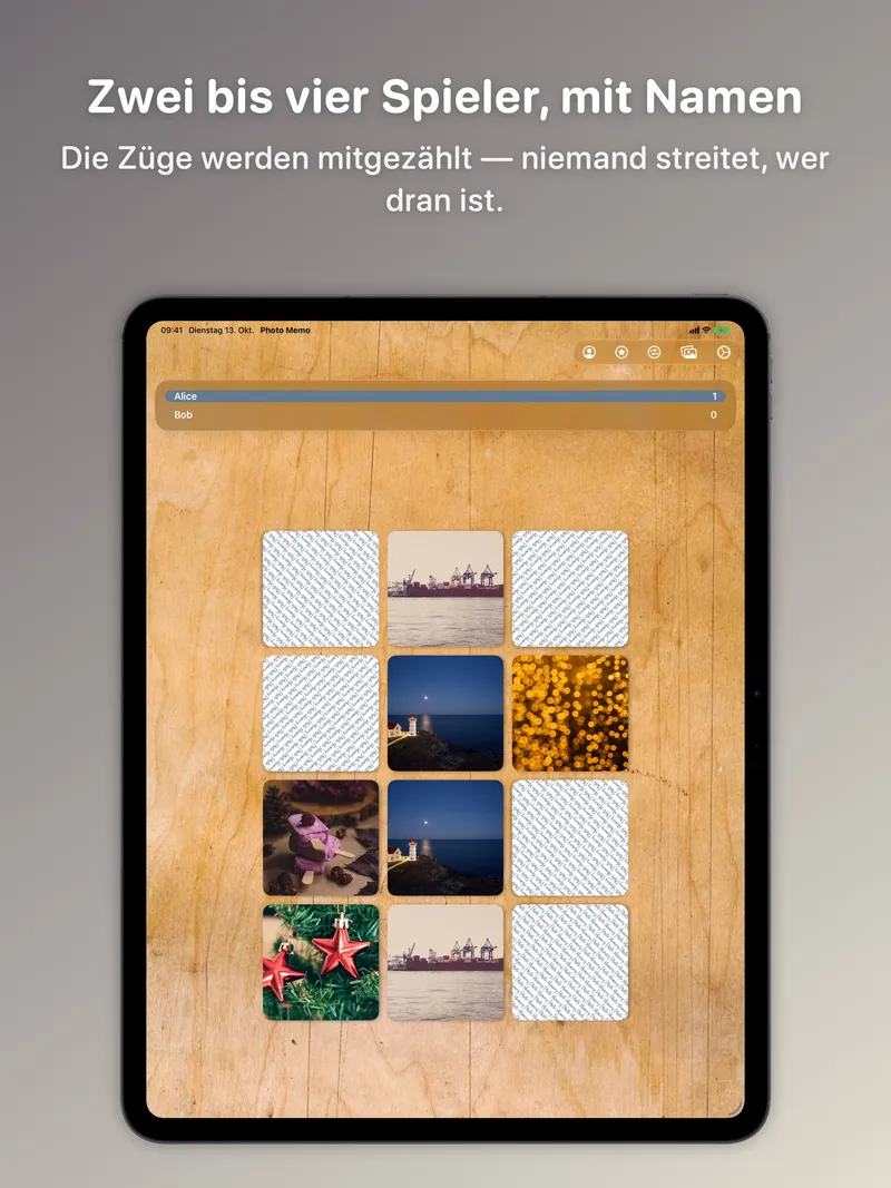 Zwei bis vier Spieler, mit Namen