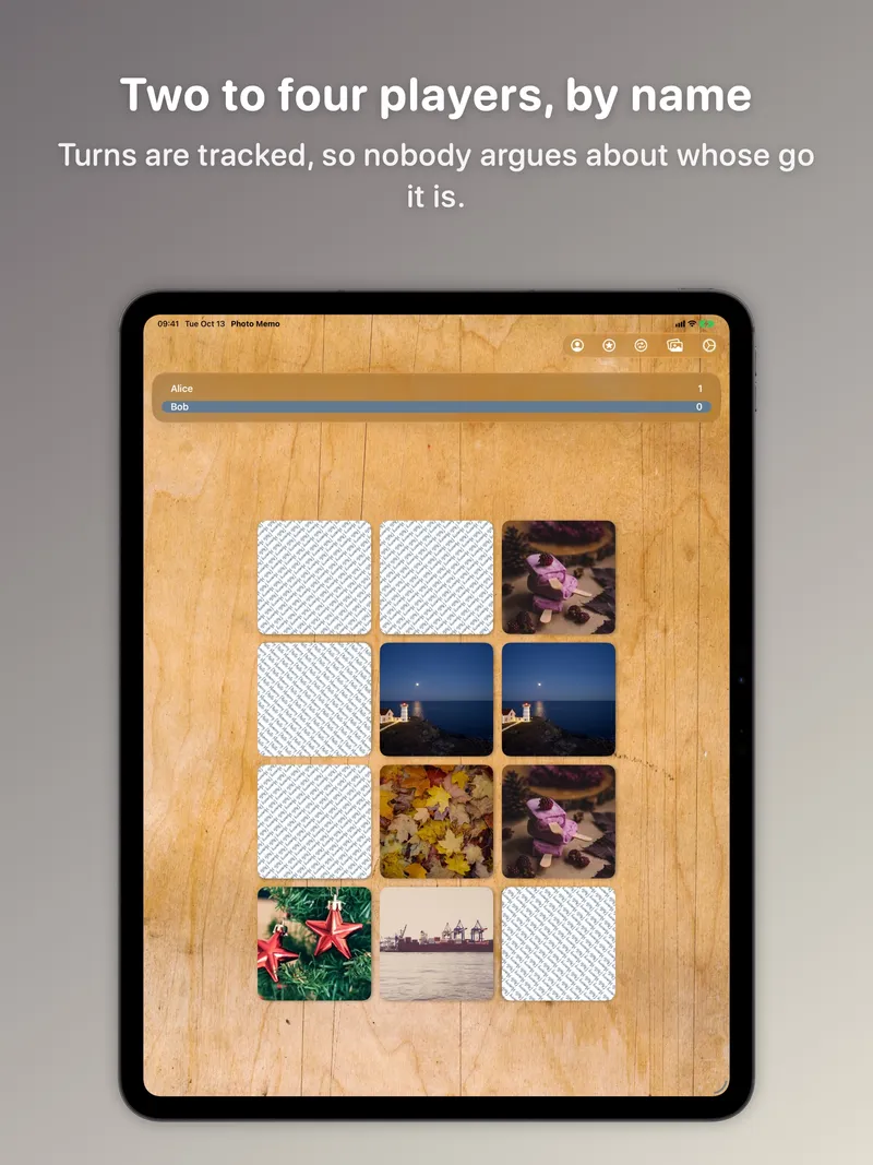 Two to four players, by name